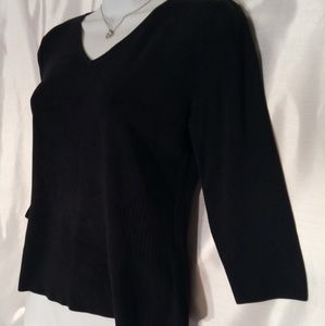 City Silk Knitwear Stretch Black Top M